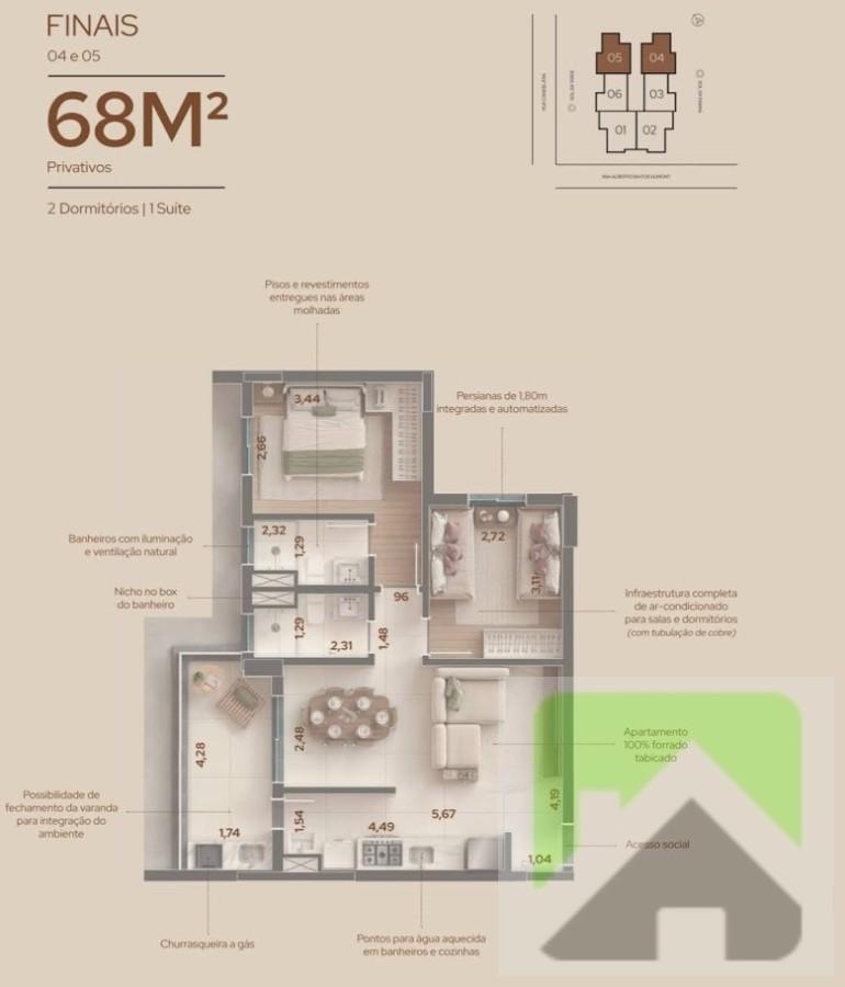 Apartamento, 2 quartos, 68 m² - Foto 9