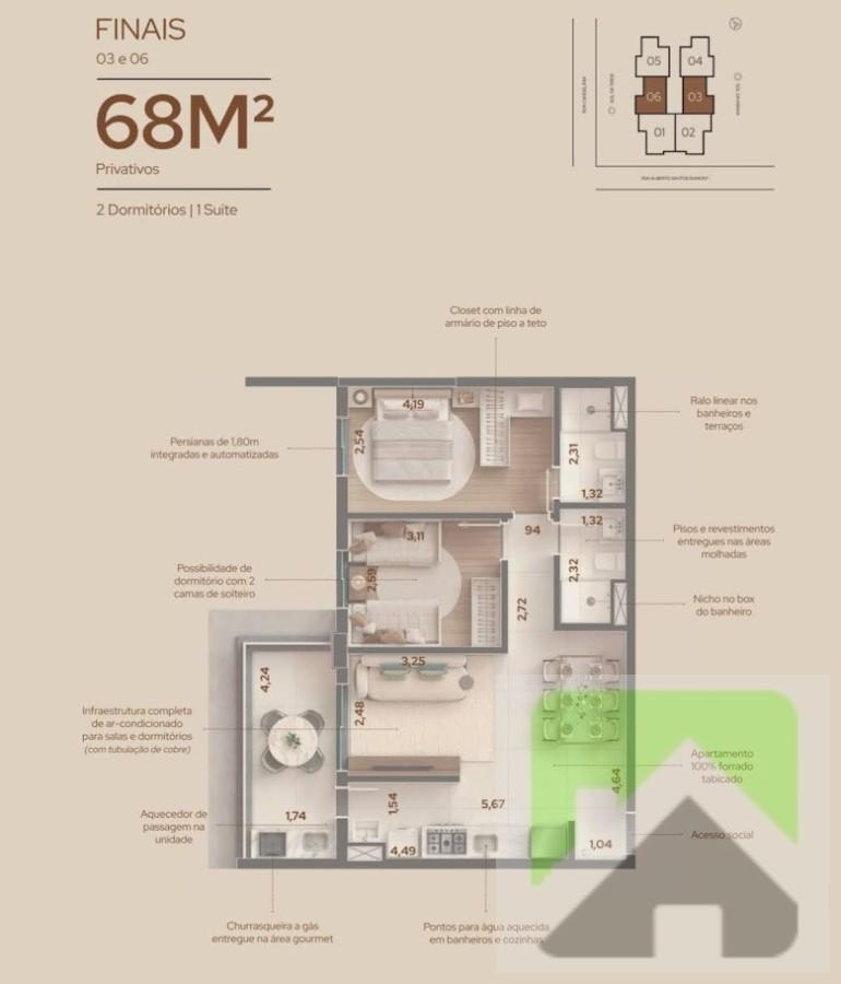 Apartamento, 2 quartos, 68 m² - Foto 8